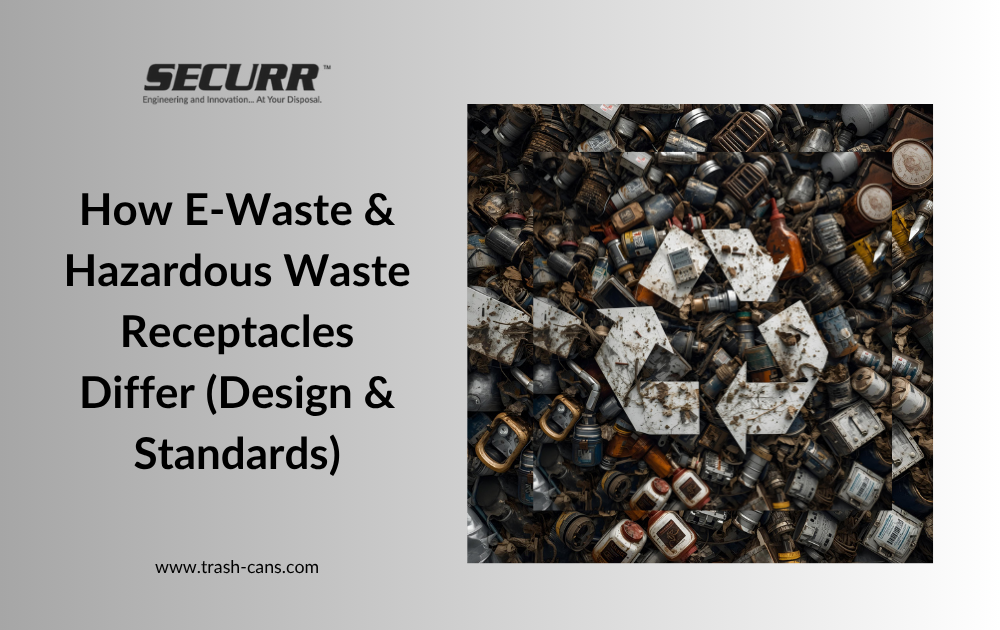 How E-Waste & Hazardous Waste Receptacles Differ (Design & Standards)