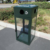 Trash Can, Square, DHS Compliant, Clear .236 Panels, 45 Gallon - HS45 DHS