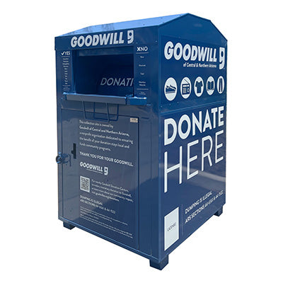 Textile / Clothing Collection Bin with Geared Tray and Internal Rotating Baffle - CB26G16