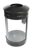 Trash or Recycle Can, Round, DHS Compliant, Clear Polycarbonate Panels, 35 Gallon - HS35 DHS