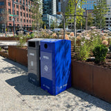 Outdoor Trash or Recycle Cart Garage, Solid Body or with Panels, Holds One 32-35 Gallon Poly Cart - CG35