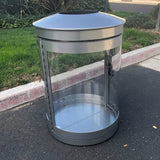 TRASH OR RECYCLE CAN, ROUND, DHS COMPLIANT, CLEAR POLYCARBONATE PANELS, 55 GALLON - HS55 DHS