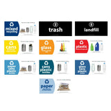 Outdoor Recycle Bin, Square, Advertising Frames on Panels, 36 Gallon - HS45OR-ADVERT