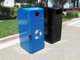 Outdoor Trash or Recycle Cart Garage, Solid Body or with Panels, Holds One 32-35 Gallon Poly Cart - CG35