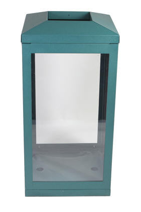 Indoor Trash Can, Square, Outward Sloping Top, DHS Compliant, Clear .236 Panels, 45 Gallon - HS45IW-OS-CS