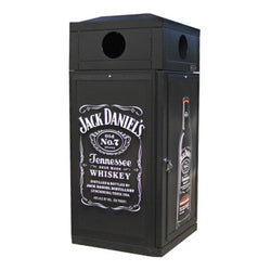 Outdoor Recycle Bin, Square, Advertising Frames on Panels, 36 Gallon - HS45OR-ADVERT