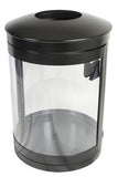 TRASH OR RECYCLE CAN, ROUND, DHS COMPLIANT, CLEAR POLYCARBONATE PANELS, 55 GALLON - HS55 DHS