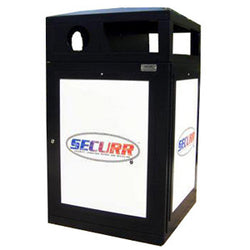 Outdoor Trash/Recycle Bin, Square, Solid Body with Advertising Frames, 64 Gallon - HS64-ADVERT