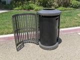 Indoor/Outdoor Trash Can, Round, Decorative Slatted Sides, 32 Gallon - TRD32
