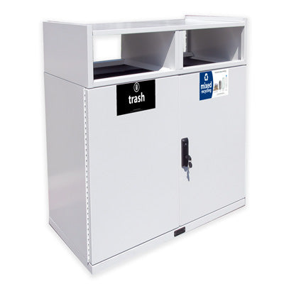 Double Food Court Waste Receptacle, Powder Coated, 72 Gallon - FC236