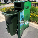 Outdoor Trash or Recycle Cart Garage, Solid Body or with Panels, Holds One 32-35 Gallon Poly Cart - CG35