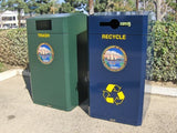 Outdoor Trash or Recycle Cart Garage, Solid Body or with Panels, Holds One 32-35 Gallon Poly Cart - CG35