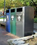Outdoor Trash or Recycle Cart Garage, Solid Body or with Panels, Holds One 32-35 Gallon Poly Cart - CG35