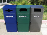 Outdoor Trash or Recycle Cart Garage, Solid Body or with Panels, Holds One 32-35 Gallon Poly Cart - CG35