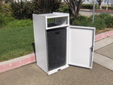 Food Court Waste Receptacle, Square, Powder Coated, 36 Gallon - FC36