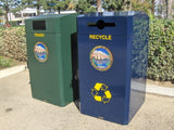 ADA Compliant Outdoor Trash or Recycle Cart Garage, Solid Body or with Panels, Holds One 95 Gallon Poly Cart - CG95-ADA