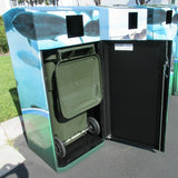 Outdoor Trash or Recycle Cart Garage, Solid Body or with Panels, Holds One 32-35 Gallon Poly Cart - CG35