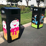 Outdoor Trash or Recycle Cart Garage, Solid Body or with Panels, Holds One 32-35 Gallon Poly Cart - CG35