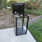 Outdoor Trash Can, Hinged Top, Square, DHS Compliant, Clear .236 Acrylic Panels, 40 Gallon - AC40OW-CS