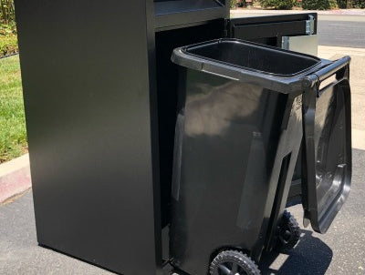 Outdoor Trash or Recycle Cart Garage - Solid Body or with Panels