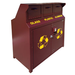 Securr - CE Series Triple Trash Enclosure, Municipal Style, ADA Compliant - CE340M-CH