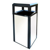 Outdoor Trash Can, Square, Powder Coated Panels, 40 Gallon - AC40OW-PS