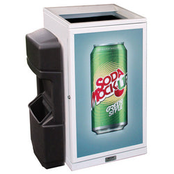 Indoor Convenience Store Advertising Trash Can, Square, 36 Gallon - HS36IW-ADVERT