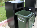 Outdoor Trash or Recycle Cart Garage, Solid Body or with Panels, Holds One 95 Gallon Poly Cart - CG95