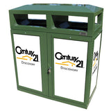 Outdoor Trash Can/Recycle Bin, Advertising Frames on Panels, 72 Gallon - HS245OW-ADVERT