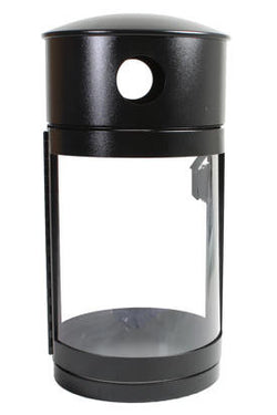 Outdoor Recycle Bin, Round, DHS Compliant, Clear .236 Panels, 35 Gallon - HS35OR-CS
