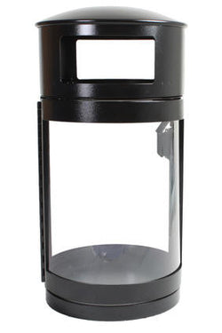 Outdoor Trash Can, Round, DHS Compliant, Clear .236 Panels, 35 Gallon - HS35OW-CS