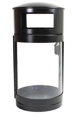 Outdoor Trash Can, Round, DHS Compliant, Clear .093 Panels, 35 Gallon - HS35OW-CS093