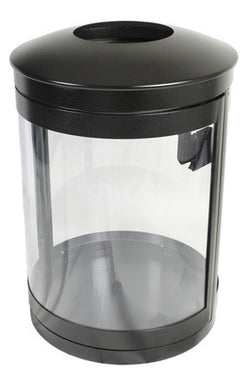 Indoor Trash Can Bin, Round, DHS Compliant, Clear .236 Panels, 55 Gallon - HS55IW-CS