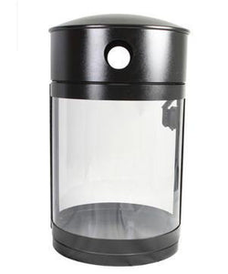 Outdoor Recycle Bin, Round, DHS Compliant, Clear .236 Panels, 55 Gallon - HS55OR-CS
