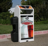 Outdoor Convenience Store Advertising Trash Can, Square, 36 Gallon  - HS36OW-ADVERT