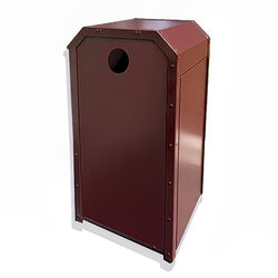 Outdoor Theme Park Style Recycling Can, Powder Coated, Angled Top, 36 Gallon - APA-01-Y