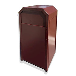 Outdoor Theme Park Style Trash Can, Powder Coated, Angled Top, 36 Gallon - APA-01