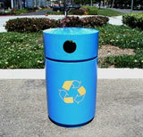 Outdoor Trash Can, Round, Powder Coated, 35 Gallon - RSO-35