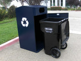 Outdoor Trash or Recycle Cart Garage, Solid Body or with Panels, Holds One 65 Gallon Poly Cart - CG65