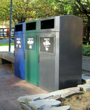 Outdoor Trash or Recycle Cart Garage, Solid Body or with Panels, Holds One 65 Gallon Poly Cart - CG65