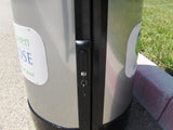 Outdoor Recycle Bin, Round, Advertising Frames on Panels, 35 Gallon - HS35OR-ADVERT