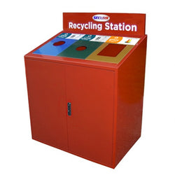Indoor Trash/Recycle Bin, Rectangle, Solid Body, 96 Gallon - RC3